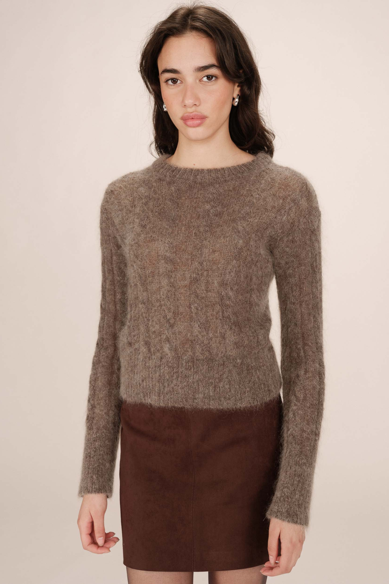 SABIN KNITTED SWEATER - TAUPE
