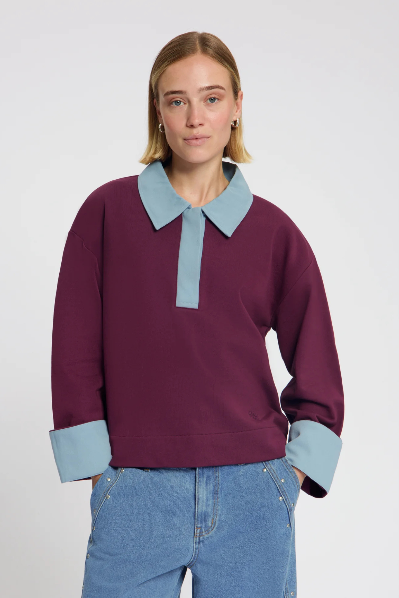 LUCILLA POLO SWEAT - PLUM