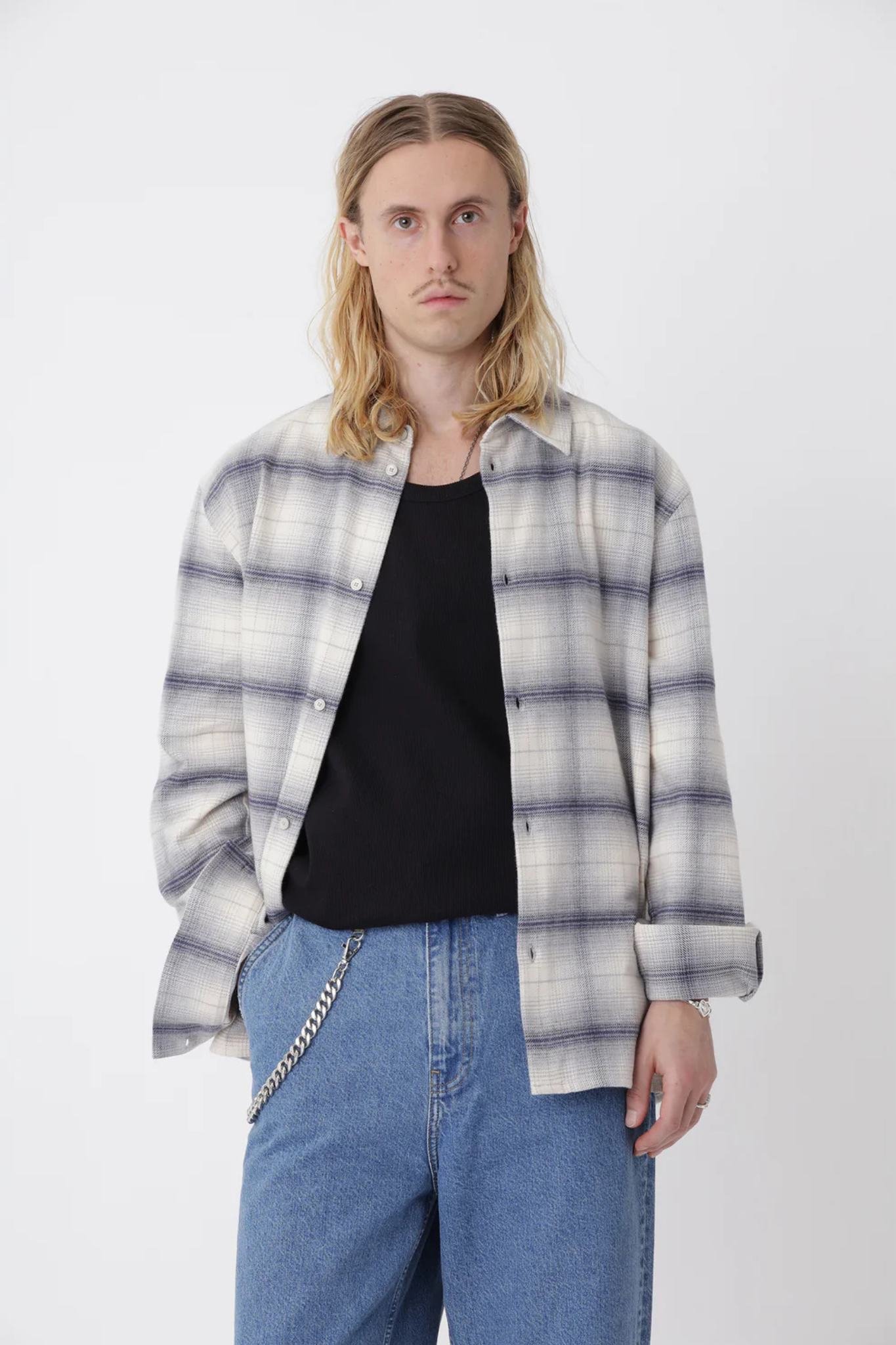 BLAKE.01 CHECK SHIRT - GRAY VIOLET COMB.