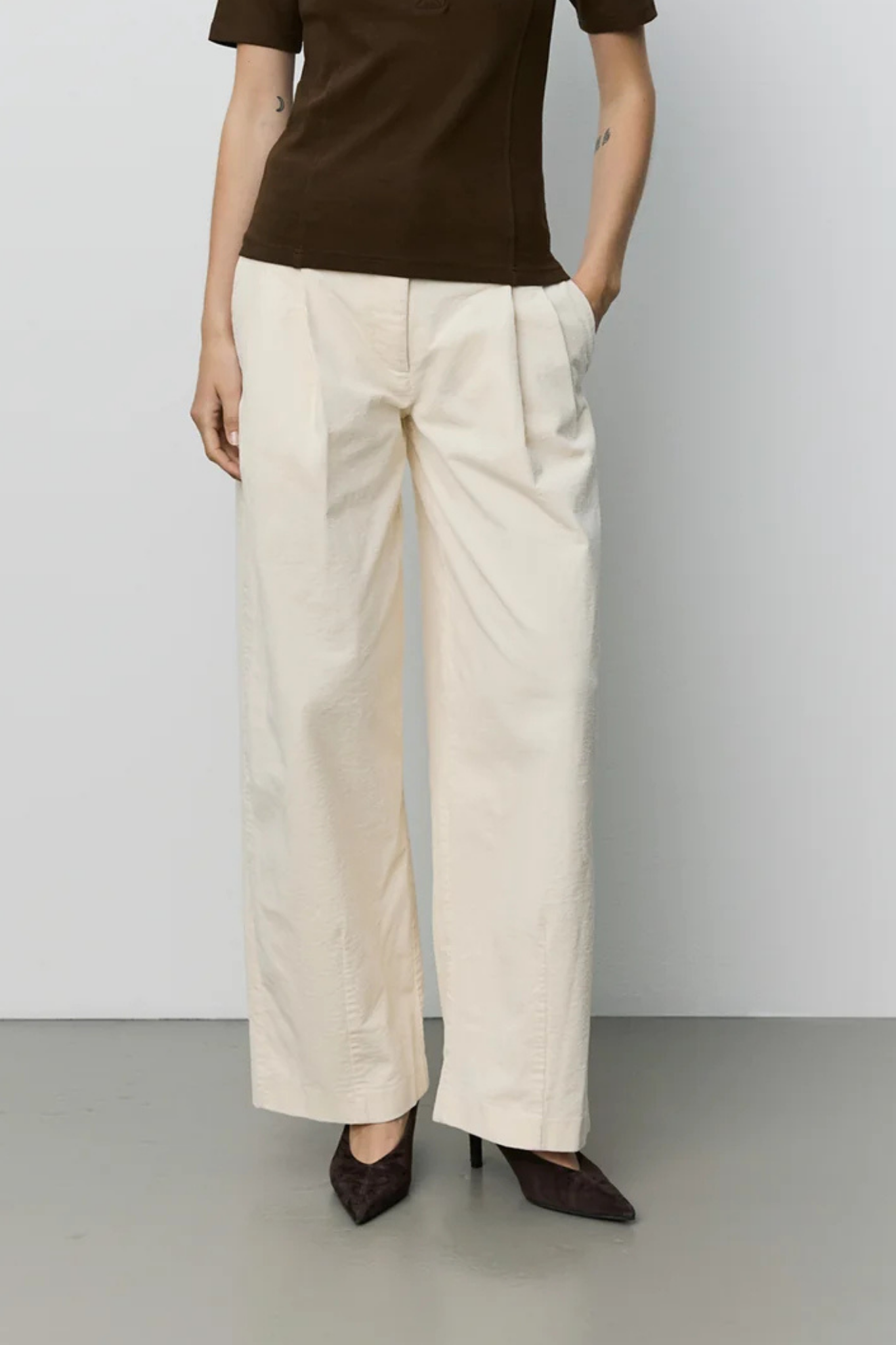 CORLIE CORDUROY PANTS - OFF WHITE
