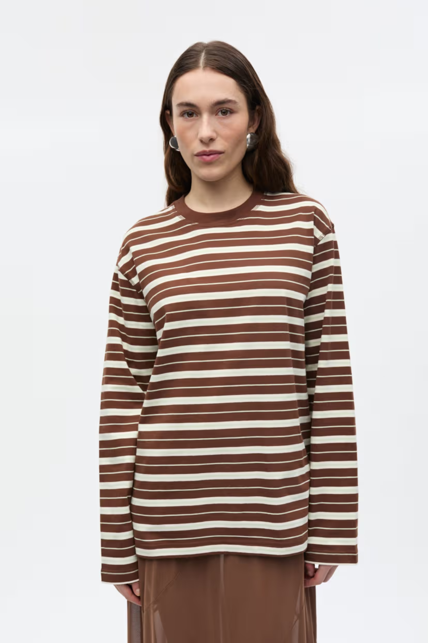 KULLA LS STRIPE T-SHIRT - PINE BOK STRIPE