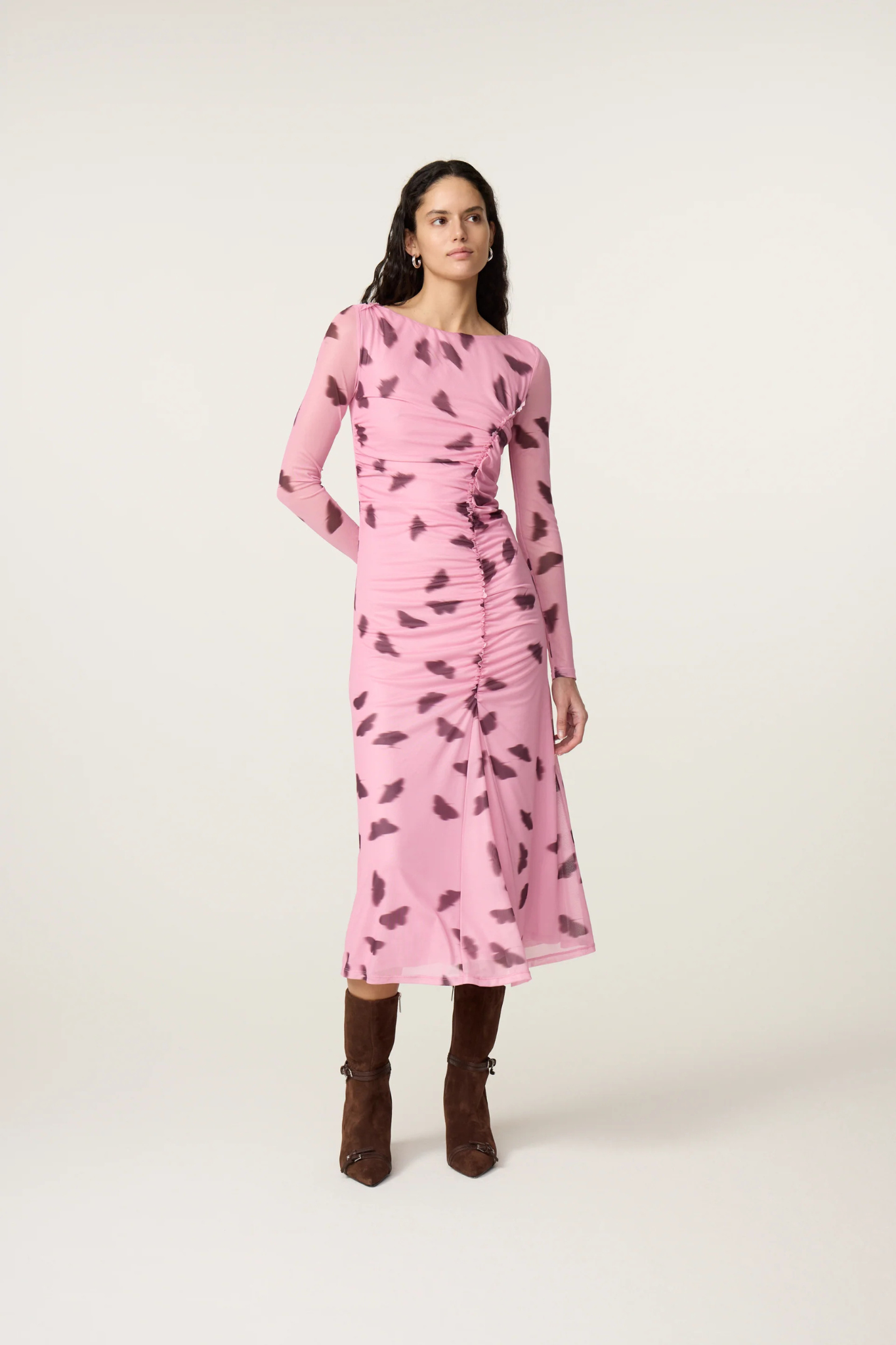 LILEA DRESS - PINK BROWN