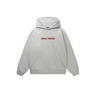 Daily Paper grey oversized hoodie with logo in red. Front flatlay view