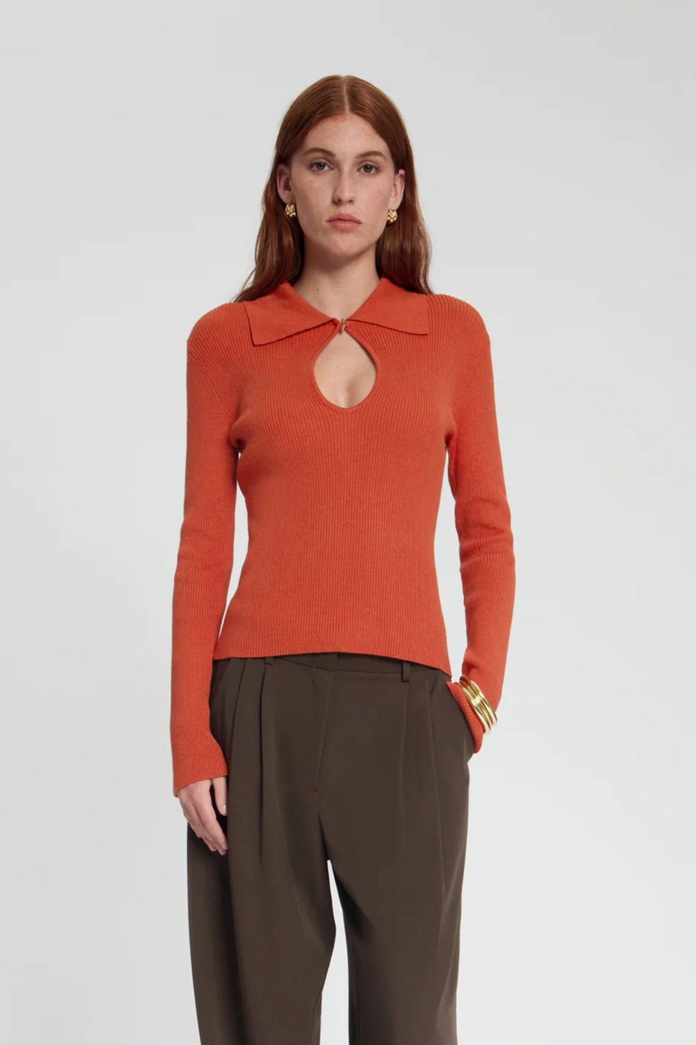 MAYA KNIT TOP - ORANGE