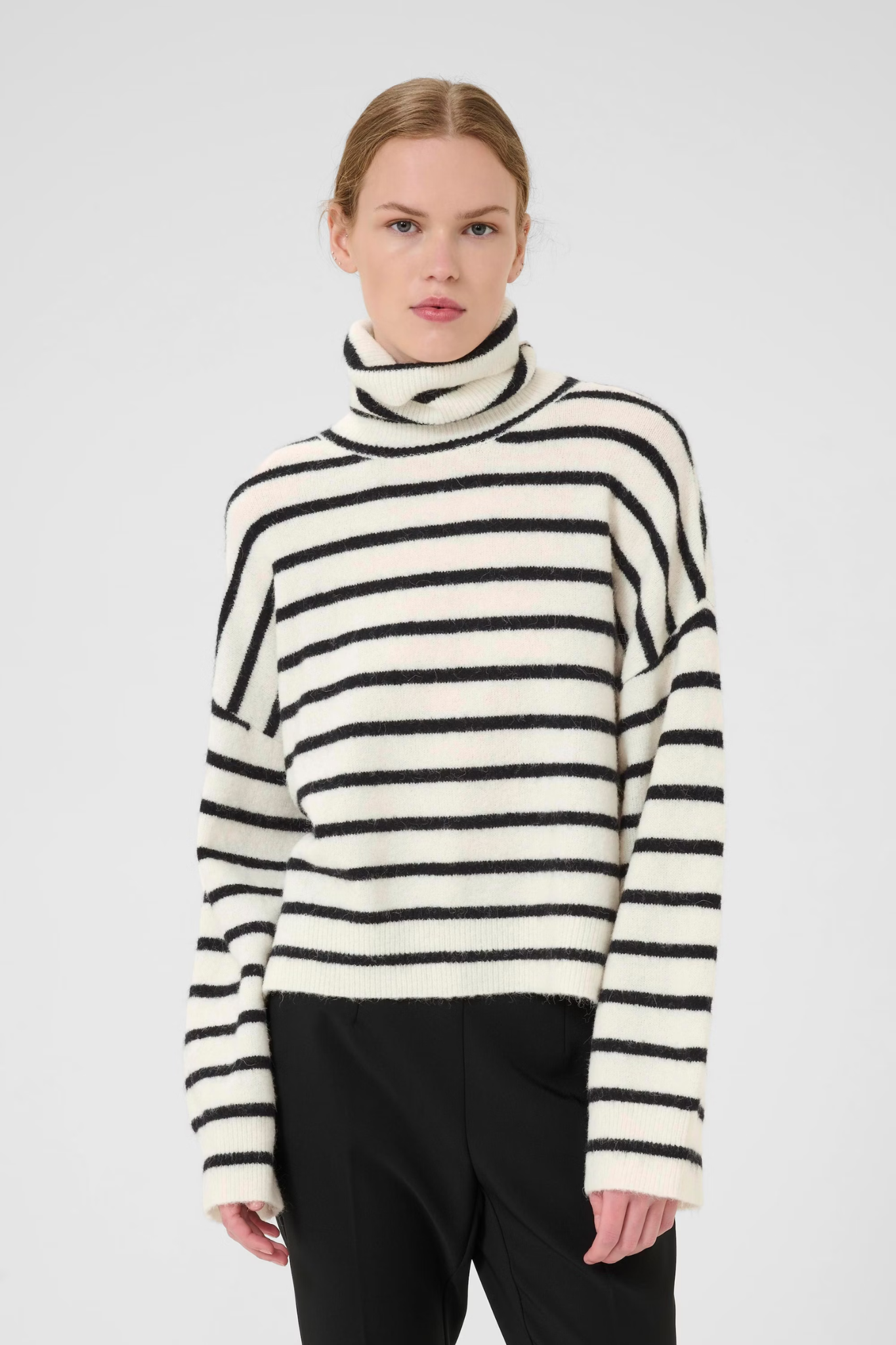 ALPHA ROLLNECK STRIPED - CHARCOAL BLACK