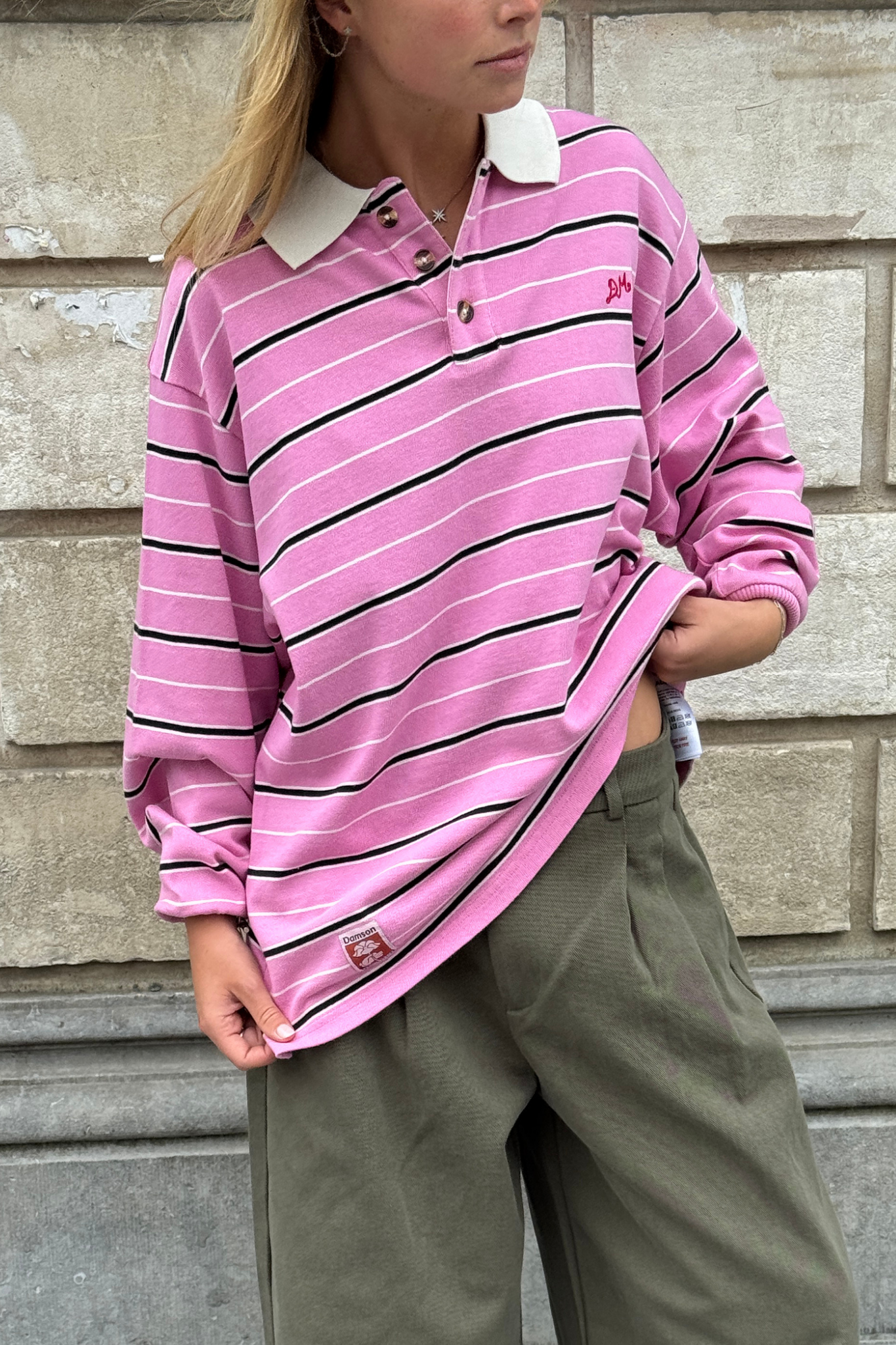 REMIE RUGBY SHIRT - PINK STRIPE
