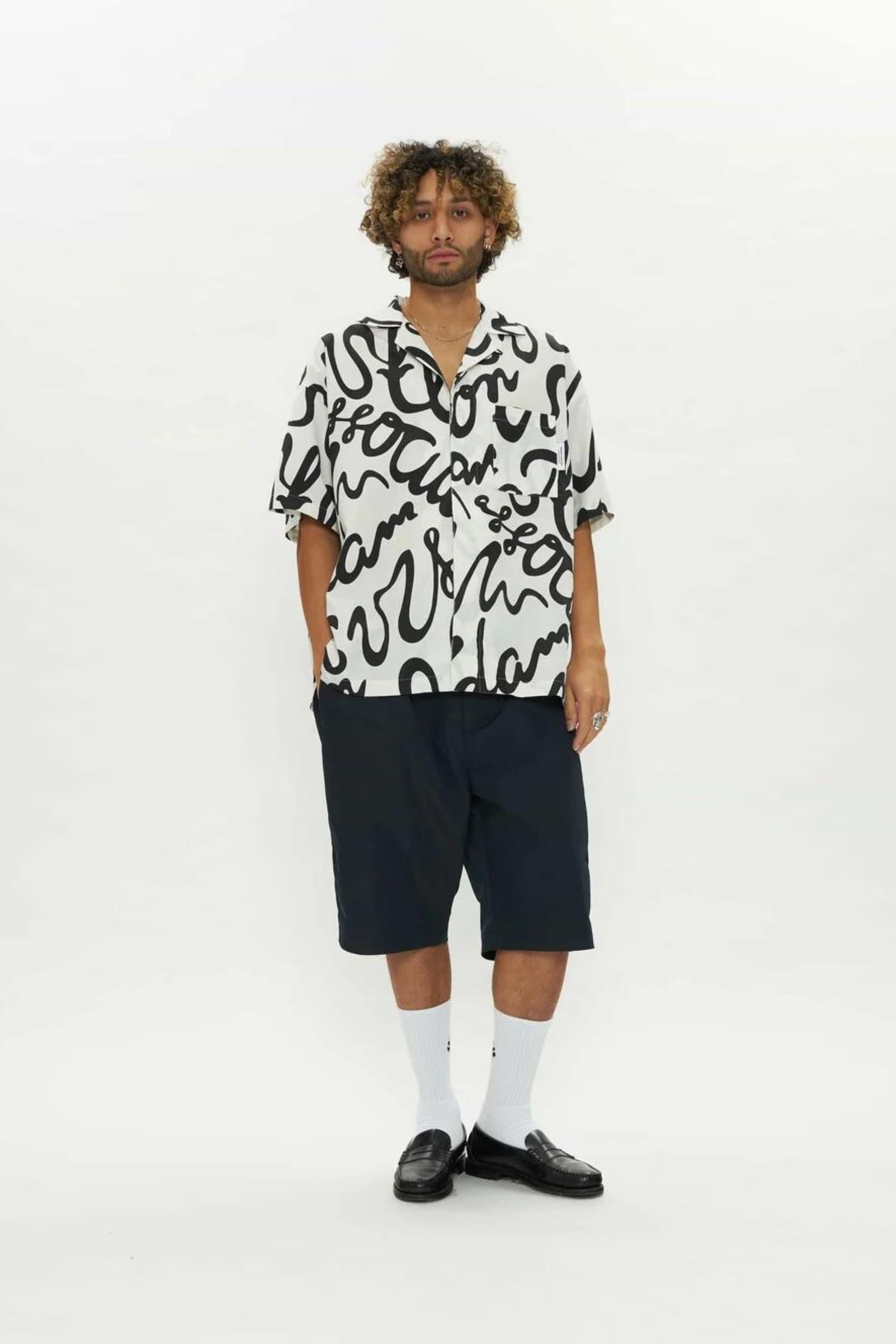 WIJK TULIP SHIRT - WHITE/BLACK