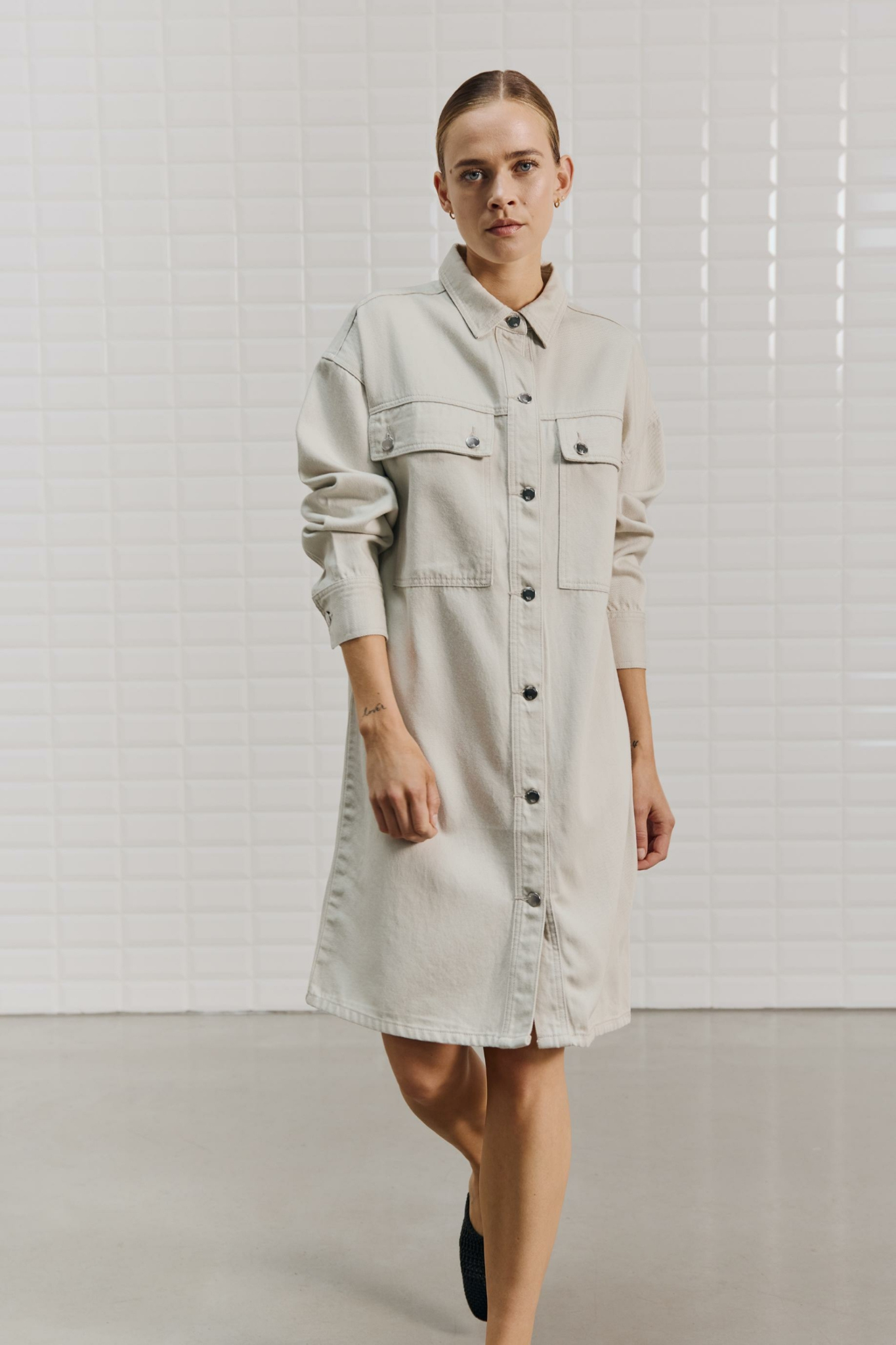 PENELOPE LS DRESS - SILVER LINING