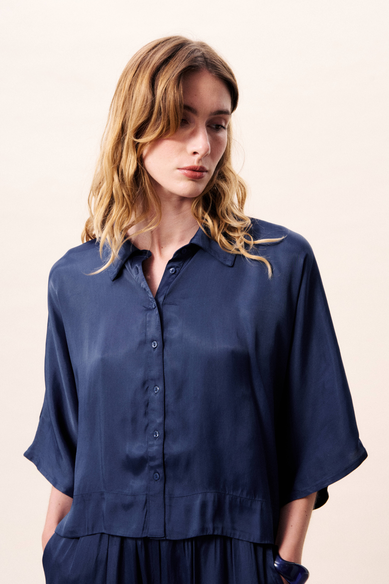 PERVENCHE SHIRT - NAVY BLUE