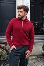 MANUELO HALF-ZIP JUMPER - RED