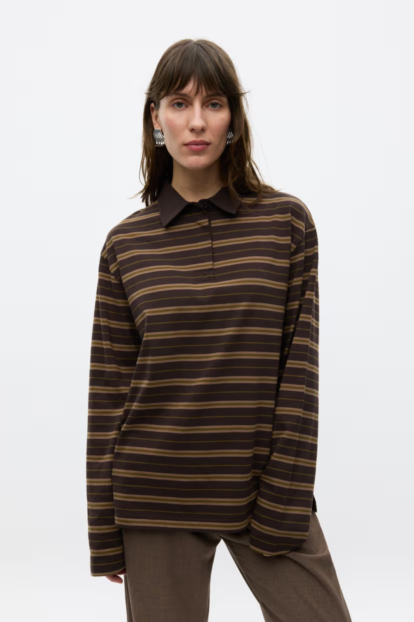 KULLA LS POLO ST - OLIVE TORTE STRIPE