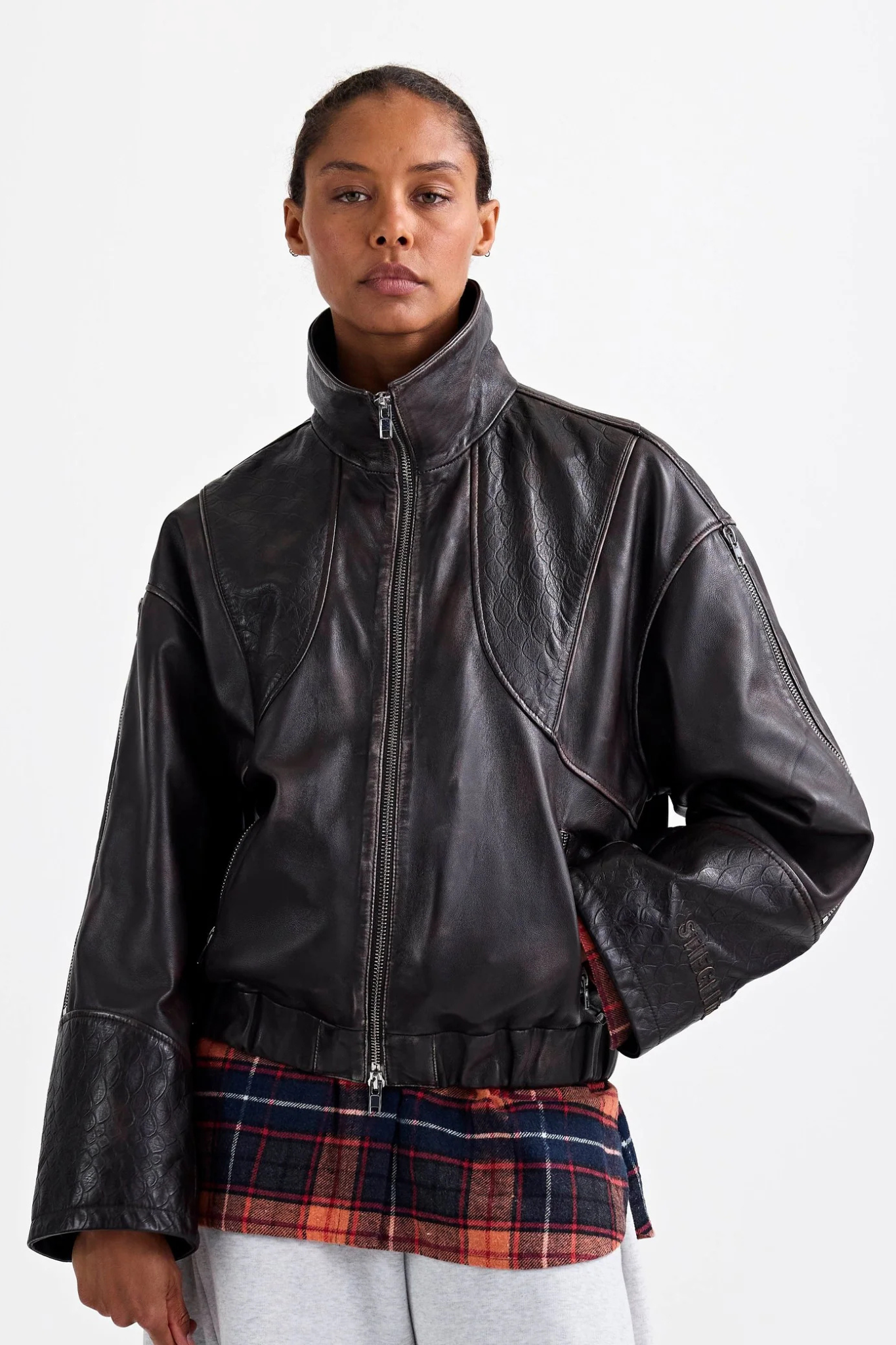 CARMEN LEATHER JACKET - BROWN
