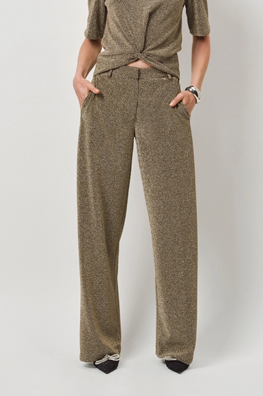 NOEMIA LUREX PANTS - CHAMPAGNE