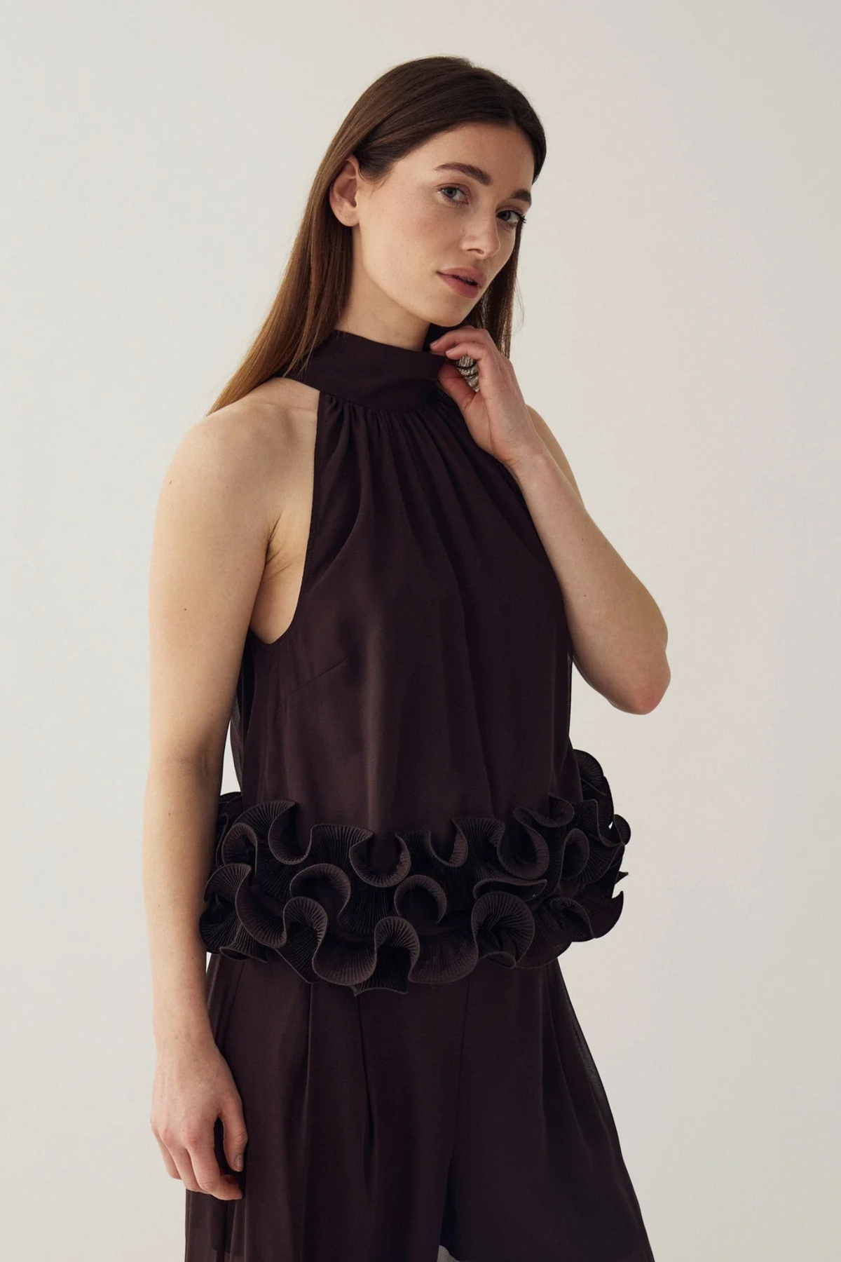 MARJOLAINE BLOUSE - CHOCOLATE
