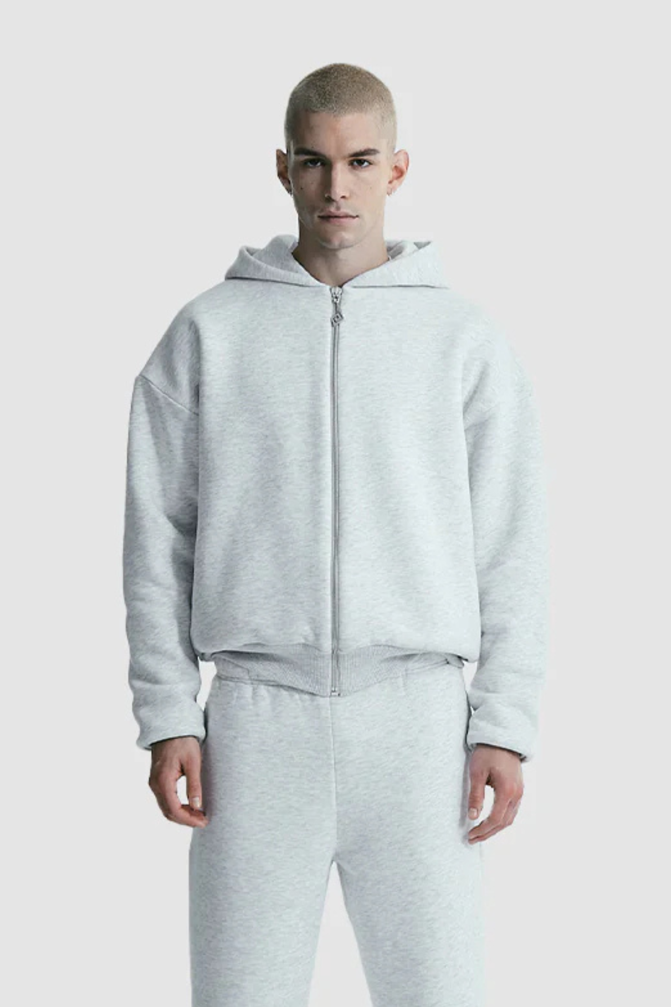 STORM ZIP HOODIE JACKET - MELANGE GREY