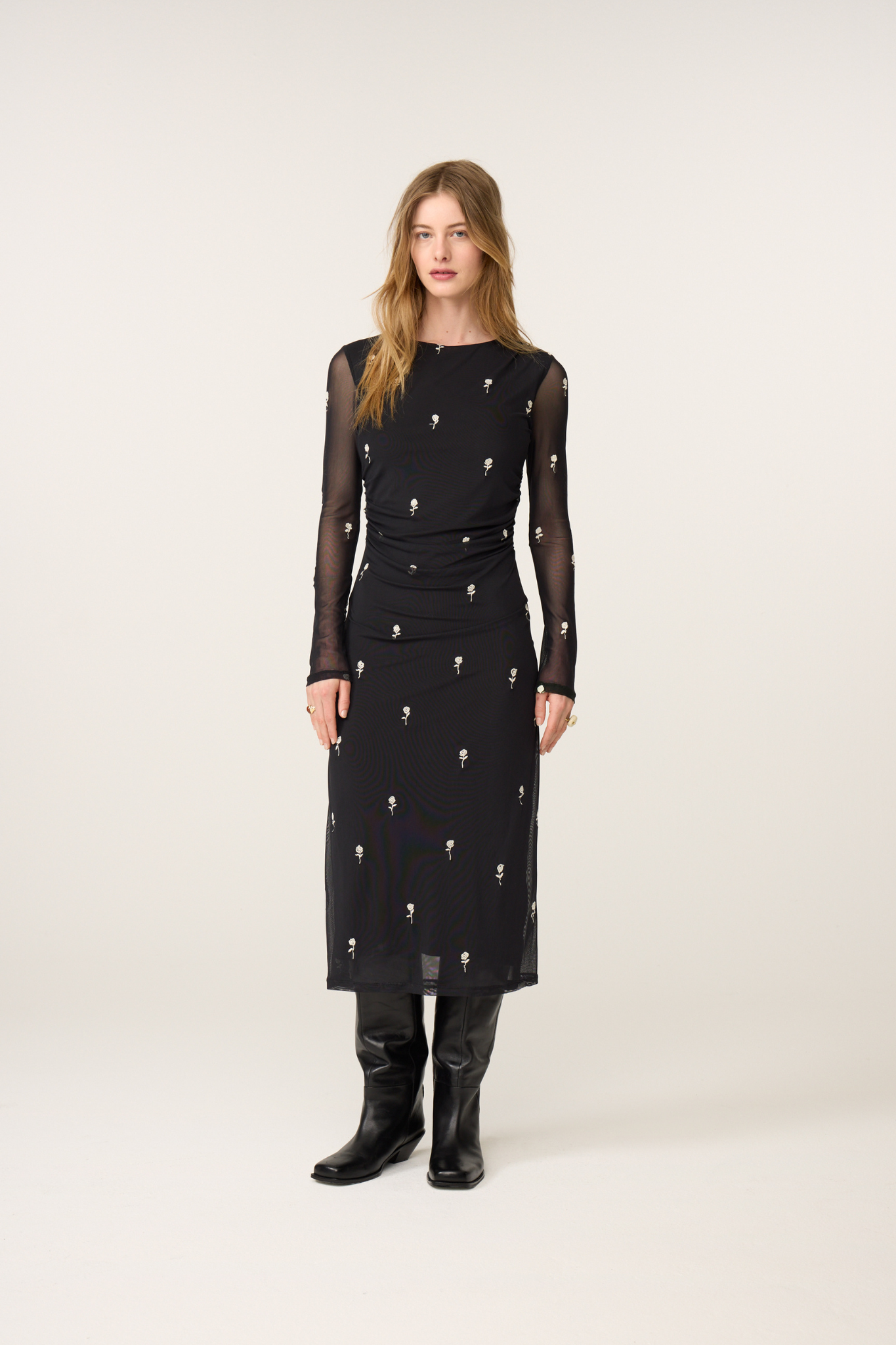 ASHLEY DRESS - BLACK/ COSY WHITE