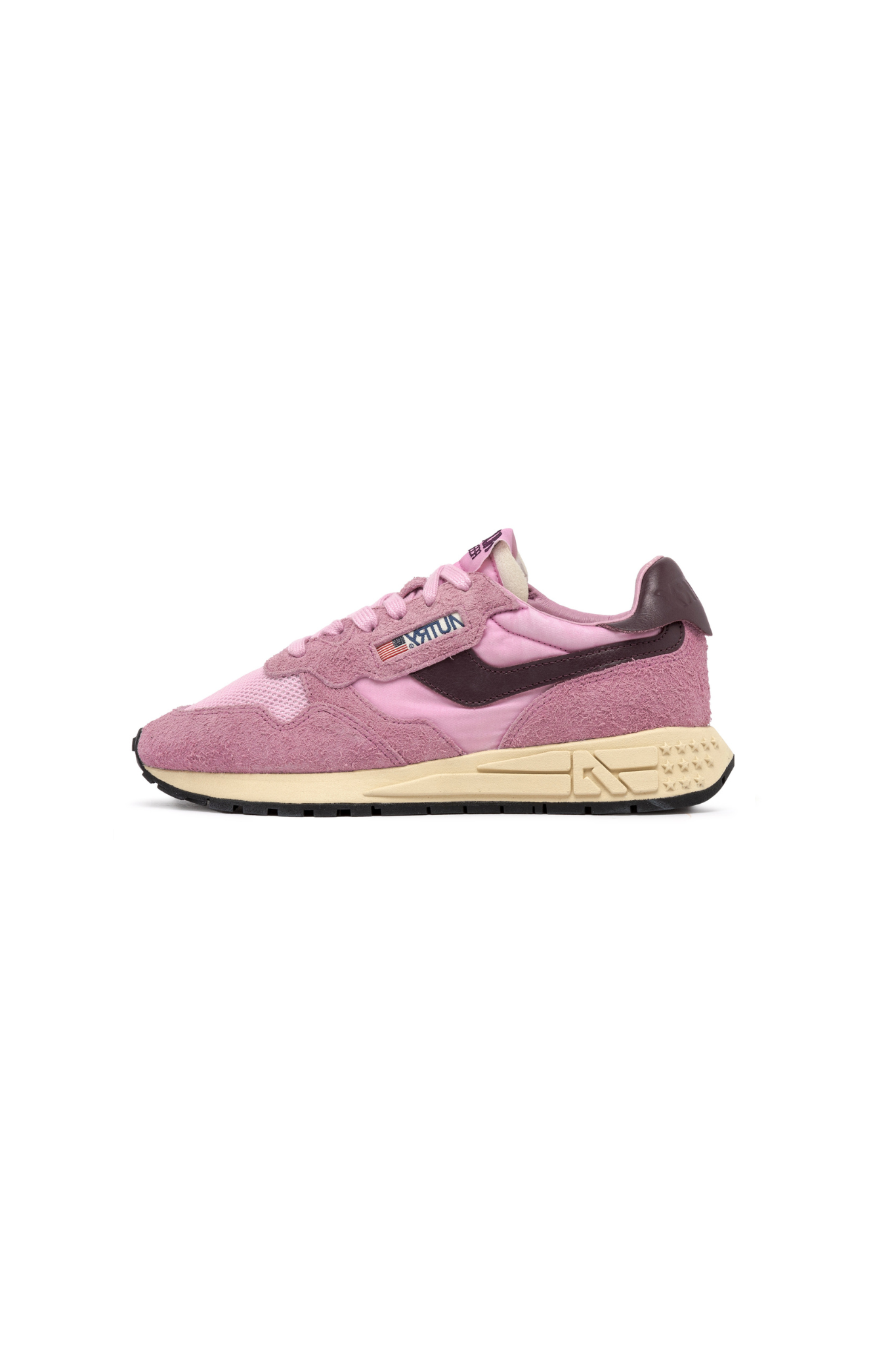 Autry reelwind low women sneakers in pink suede. Side view