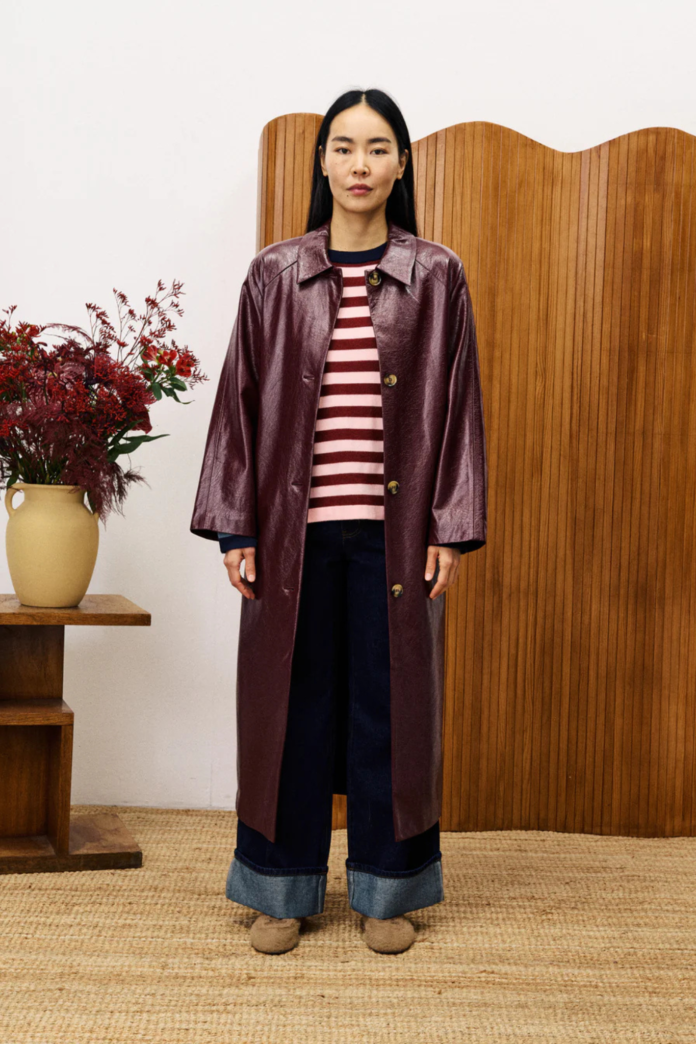 HALIMI TRENCH COAT - BORDEAUX
