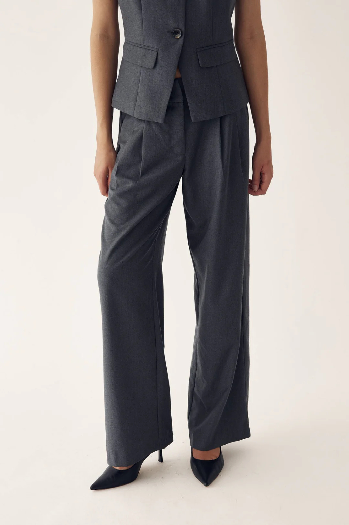 MARCELA PANTS - CHARCOAL MEL