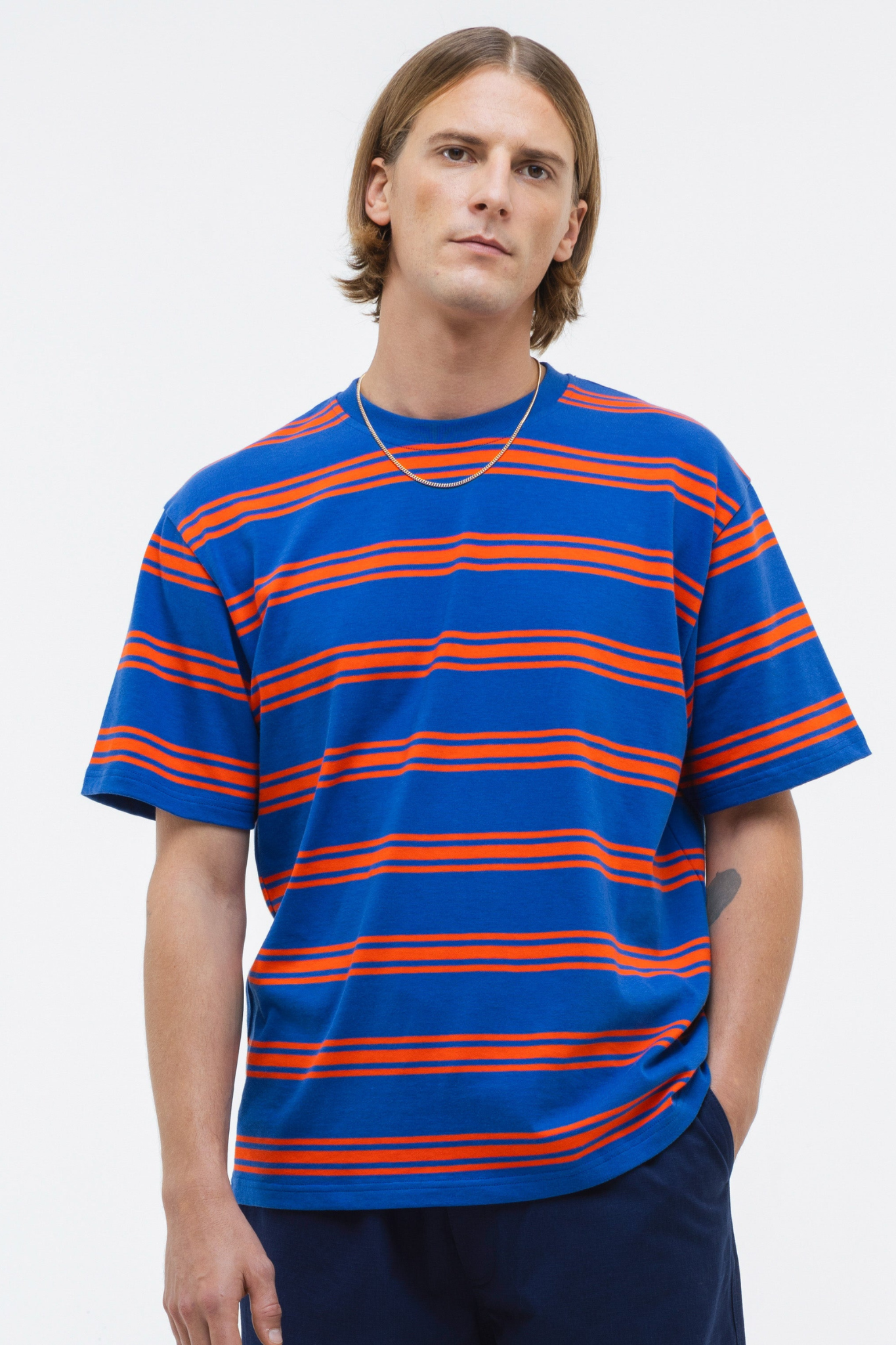 THE CHAIRS STRIPED TEE - ROYAL BLUE