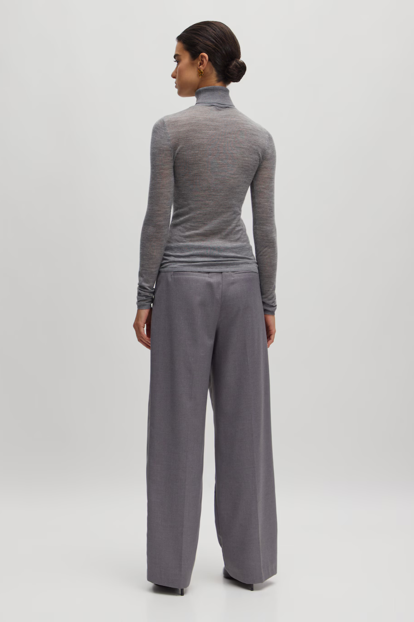 HATTI MERINO WOOL JUMPER - GREY MELANGE