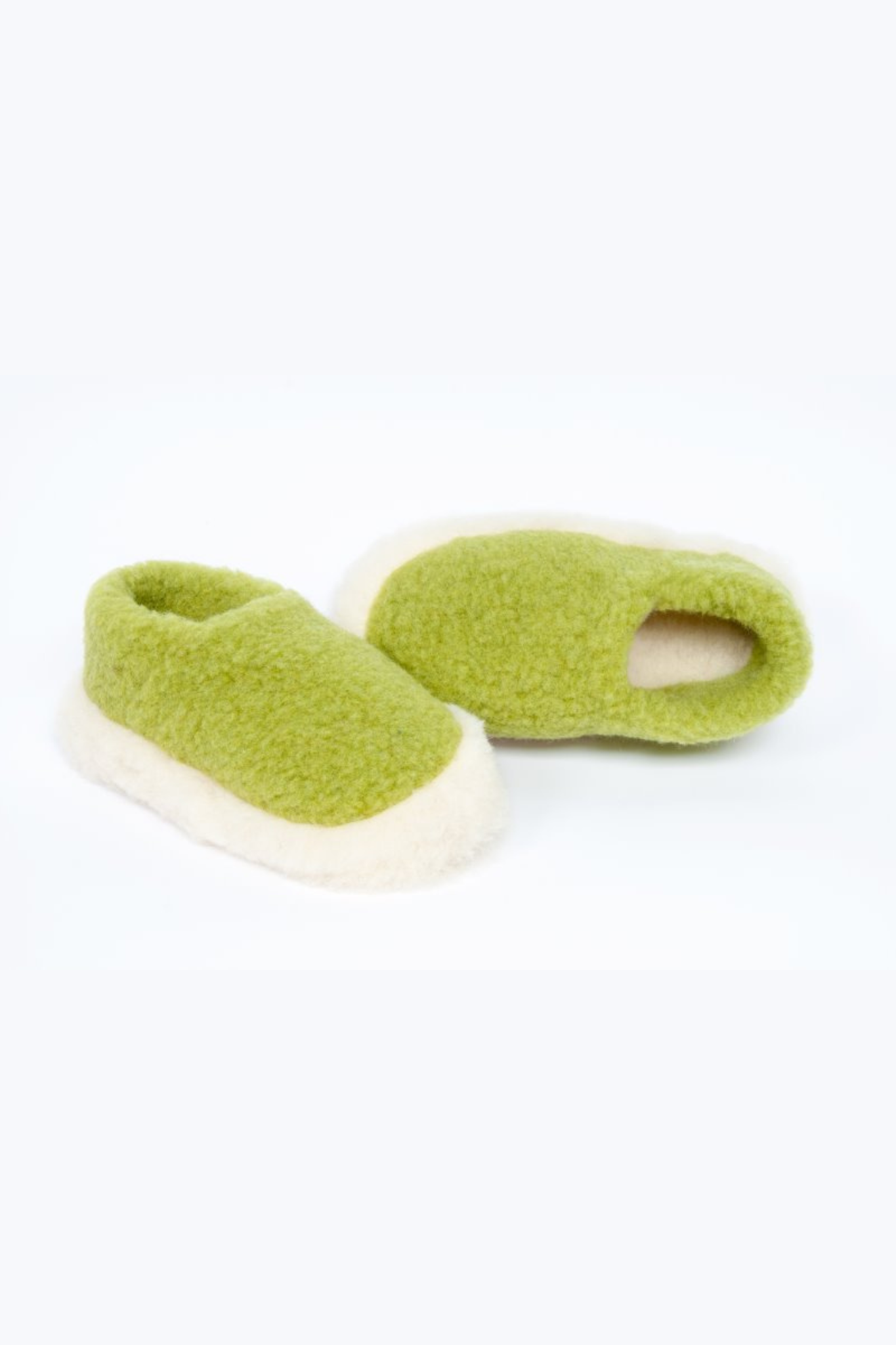 FULL WOOLLEN SLIPPERS - PEA GREEN