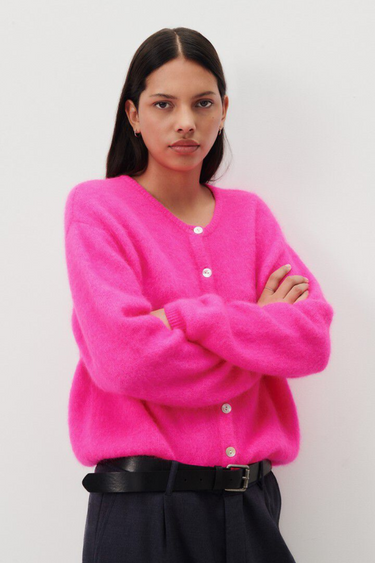 VITOW CARDIGAN - FLUORESCENT PINK