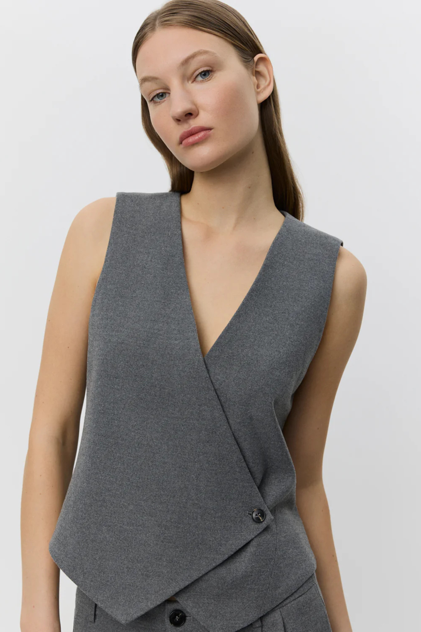 VIRGINIA VEST - GREY MEL