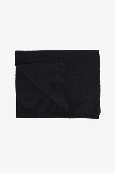 MERINO WOOL SCARF - DEEP BLACK