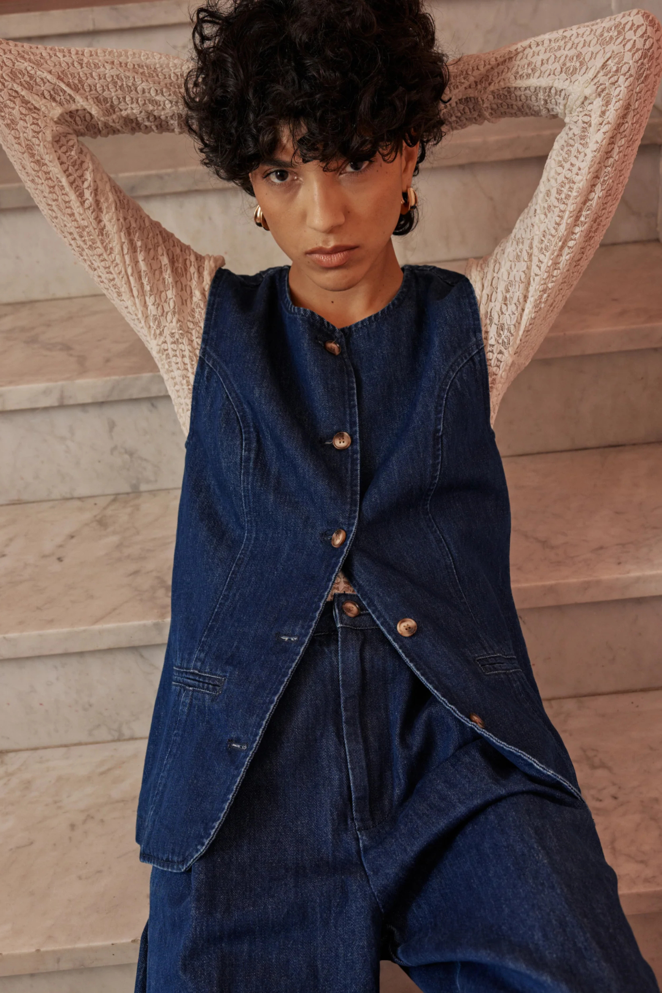 VALLON  VEST - MEDIUM BLUE