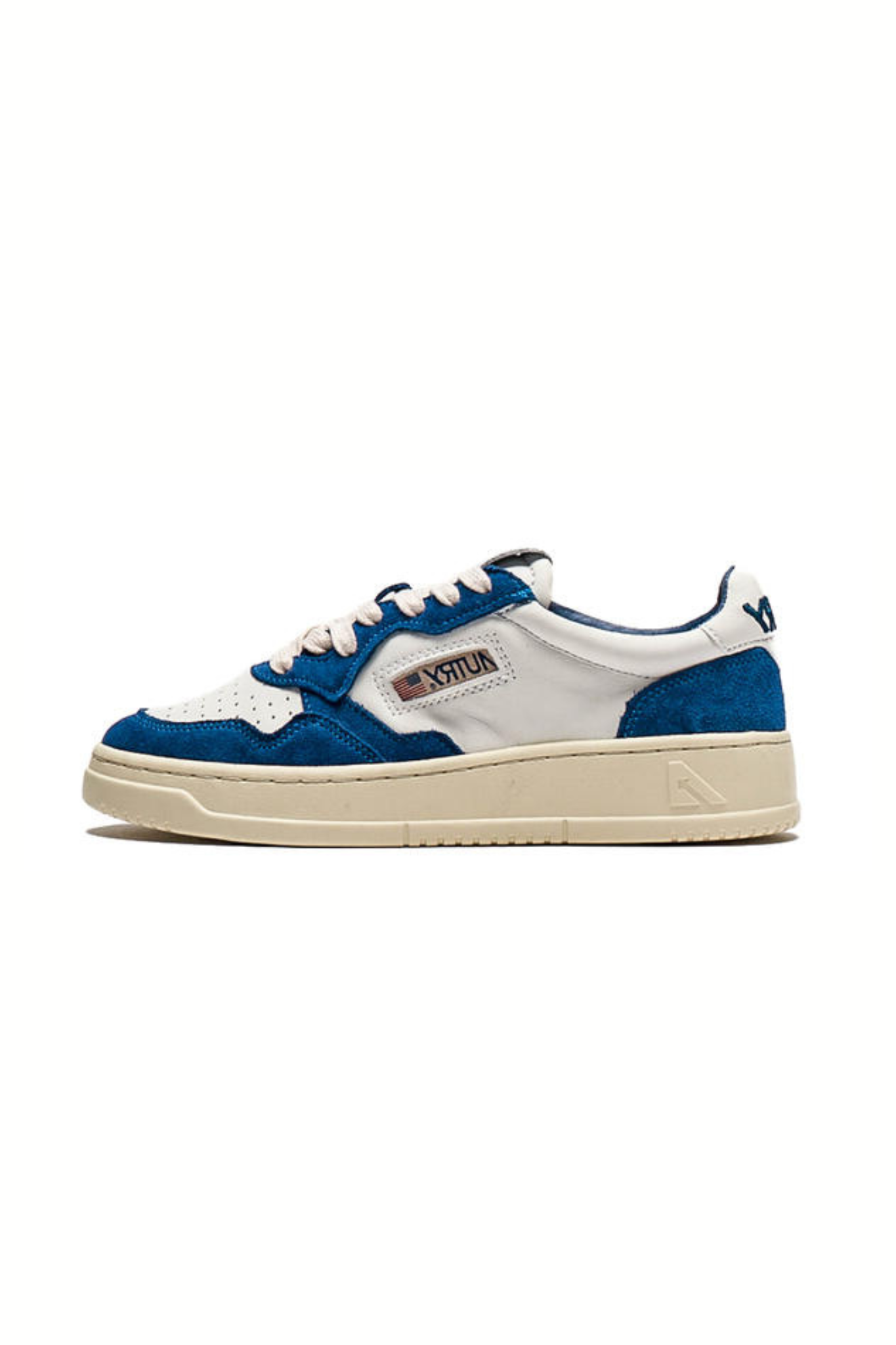 AOLM-CE16 - OPEN LOW SNEAKERS IN LEATHER AND SUEDE COLOR ACADEMY BLUE