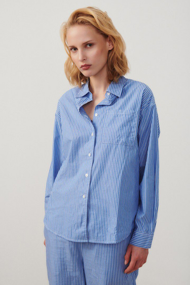 ZATIBAY SHIRT - AQUA STRIPES