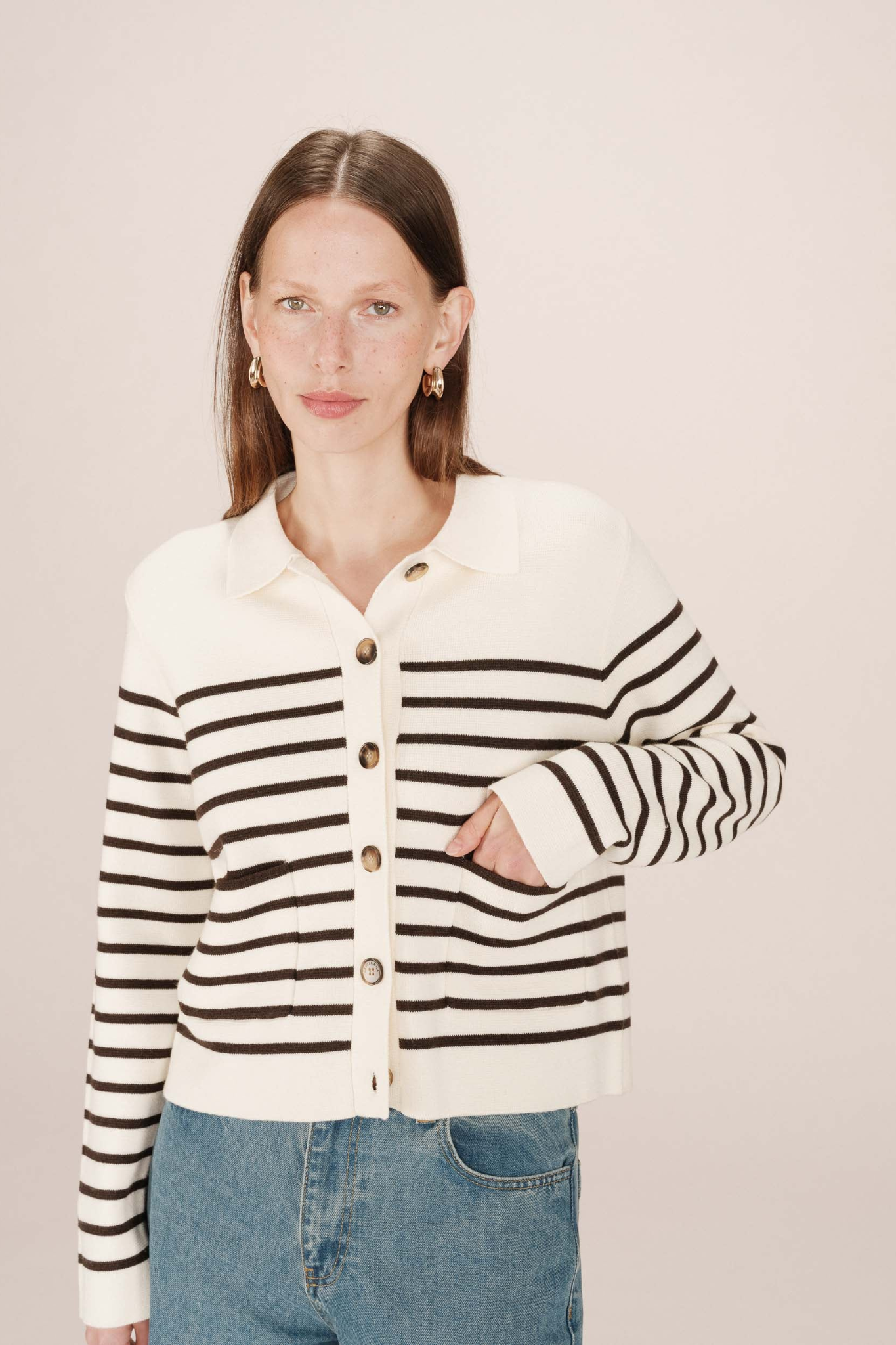 SAILOR CARDIGAN - ECRU