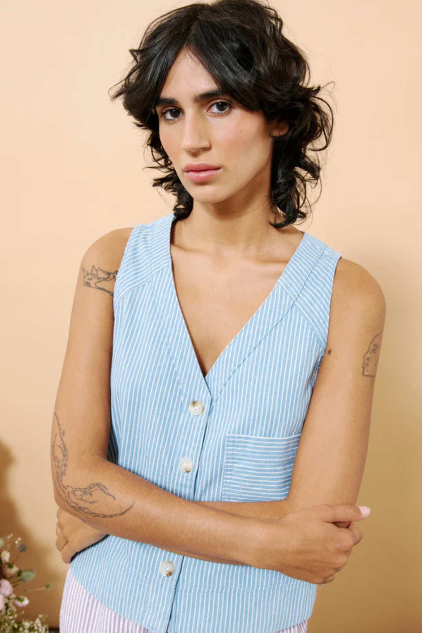 COLZA GILET - BLUE CLAIR