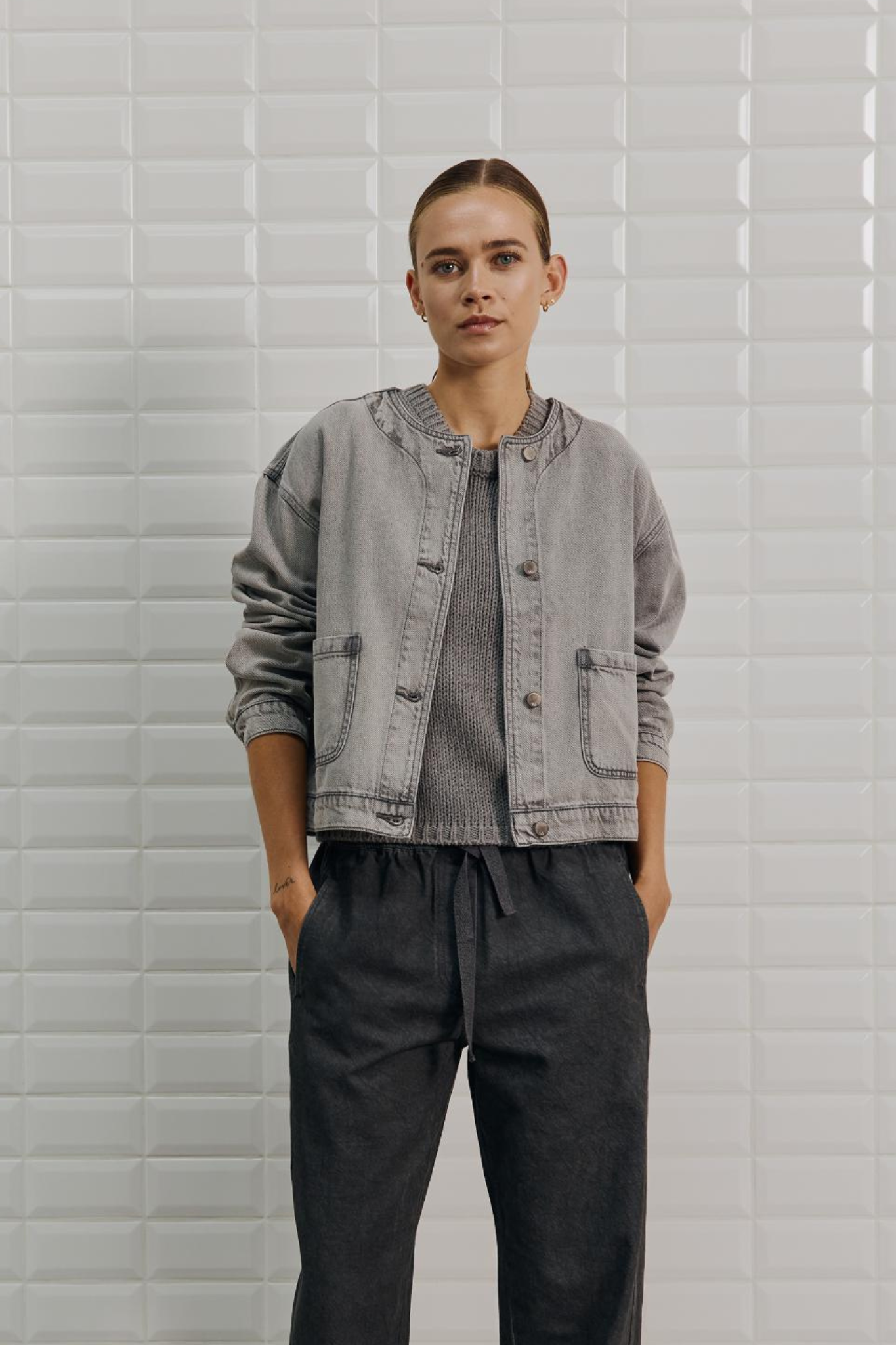 PENELOPE DENIM JACKET - SPRING GREY