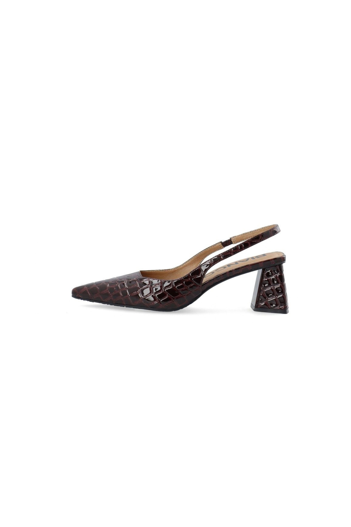 MARALYN SLINGBACK HEELS - BURGUNDY CROCO PATENT