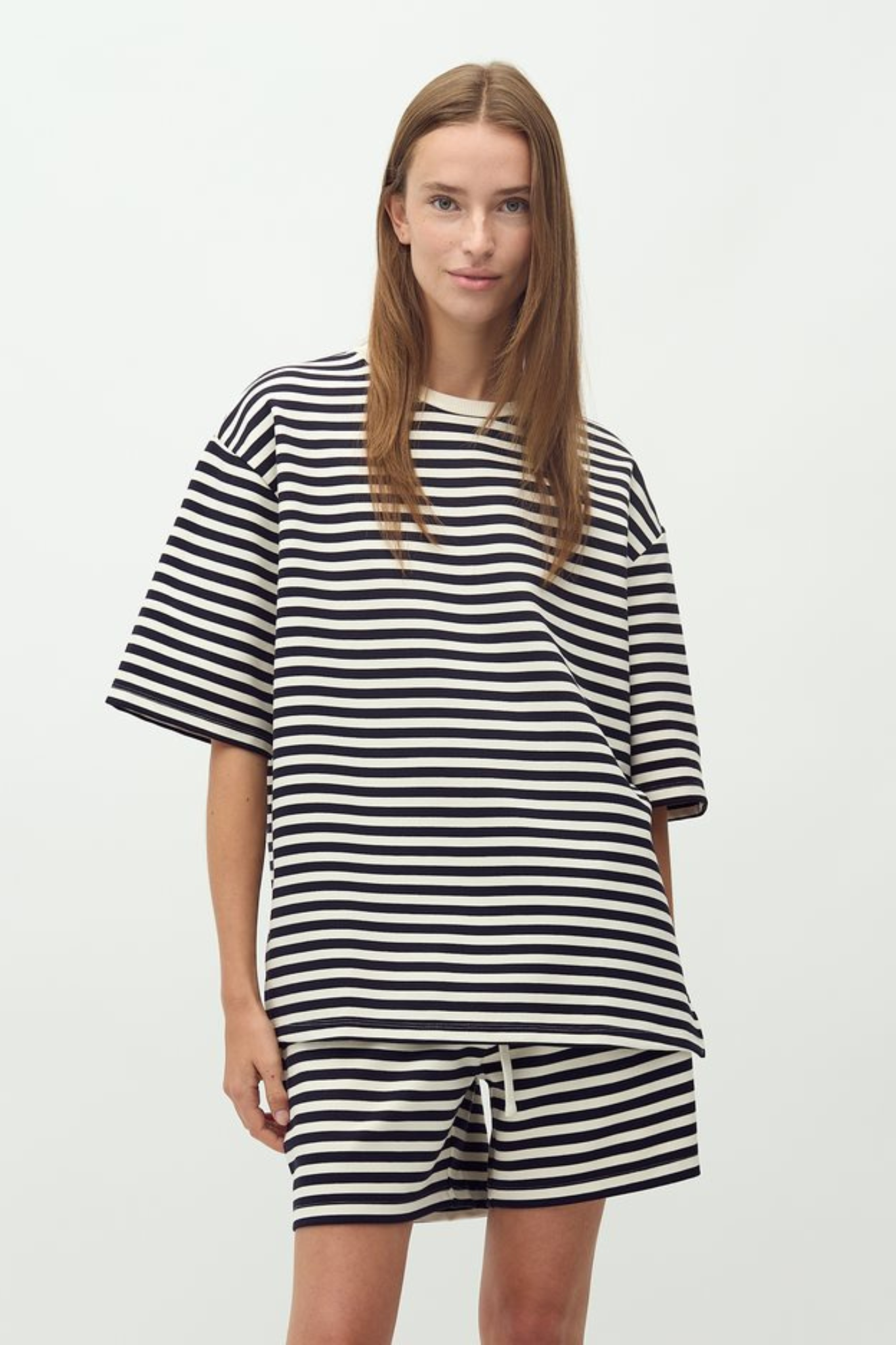 EMRYLIS BETSY STRIPE T-SHIRT - NIGHT SKY SUGAR STRIPE