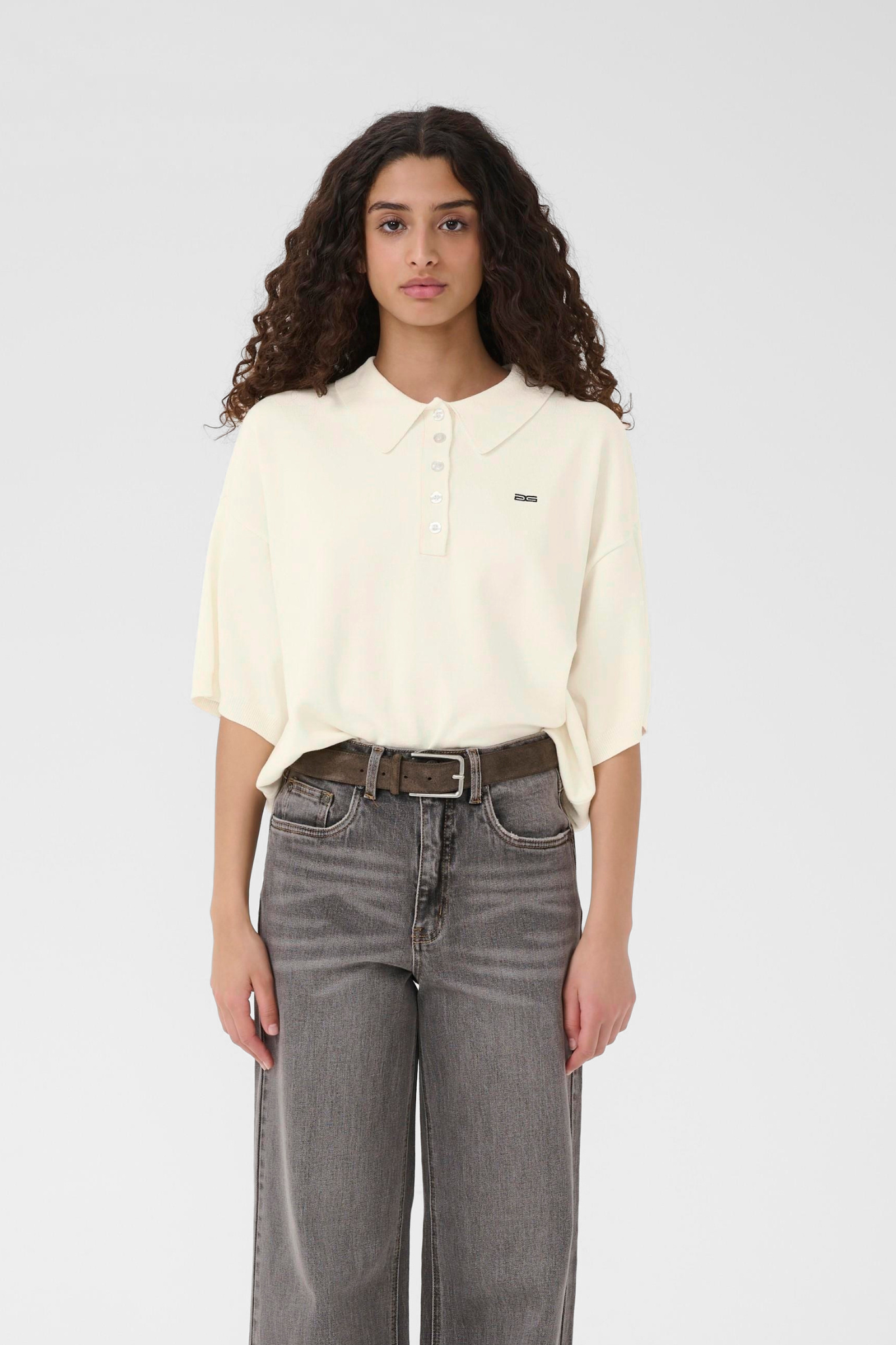 TALLA POLO PULLOVER - EGRET