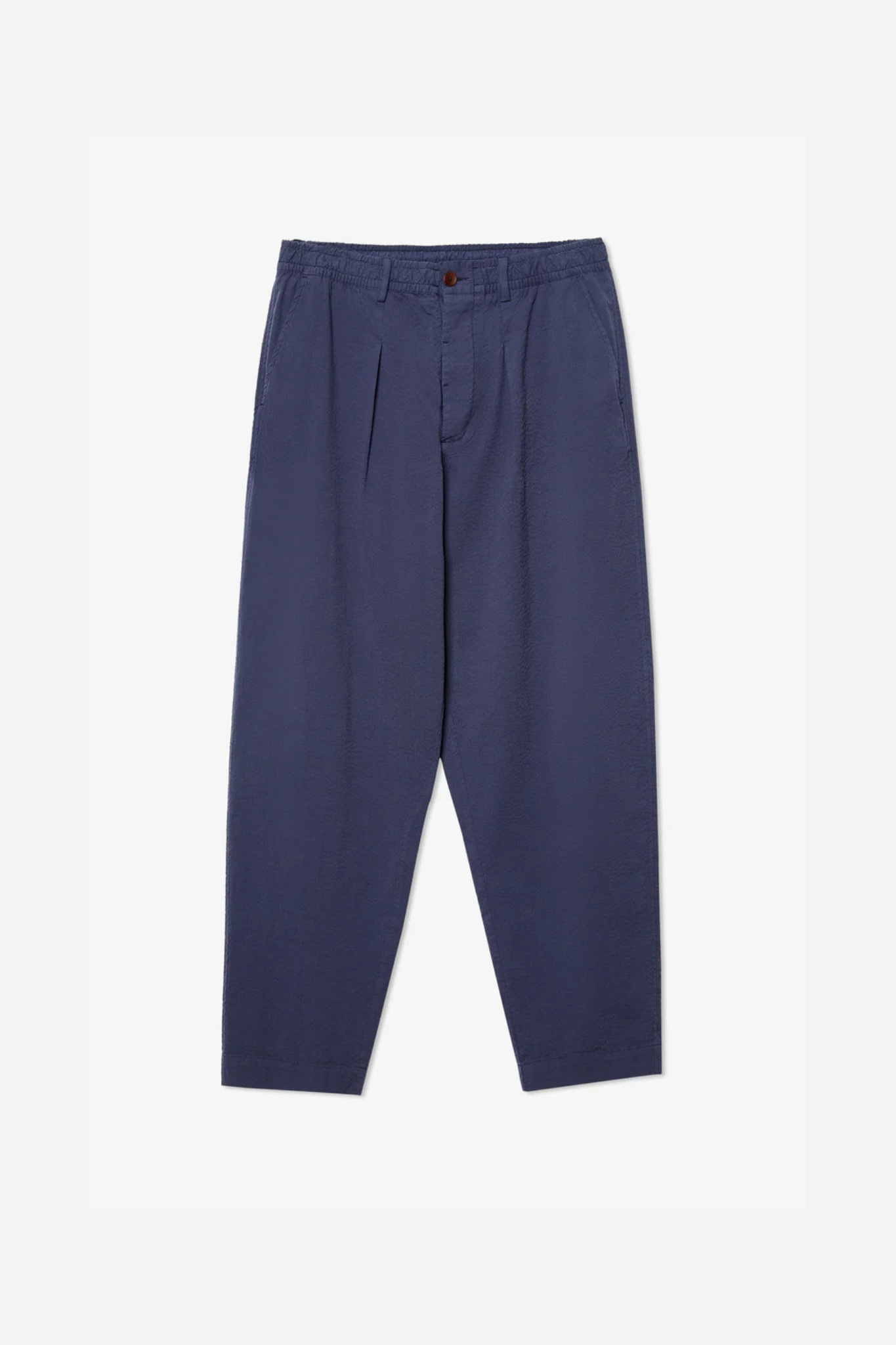 LOOSE SEERSUCKER PANTS - NAVY