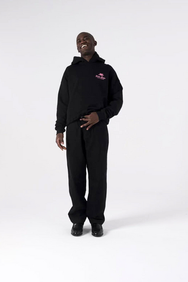 PREMIUM BOXY HOODIE - BLACK/PINK