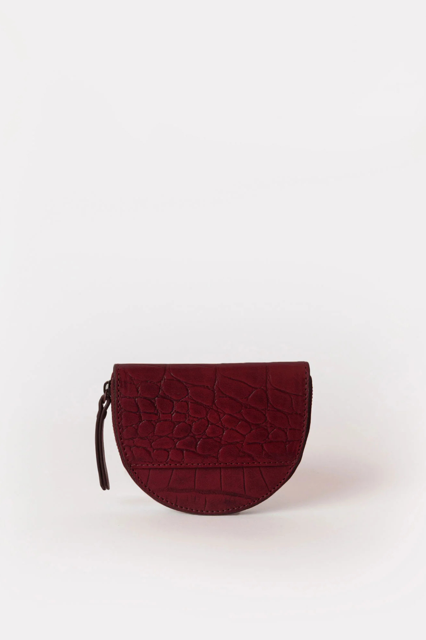 LAURA COIN PURSE - DARK RUBY CROCO CLASSIC LEATHER