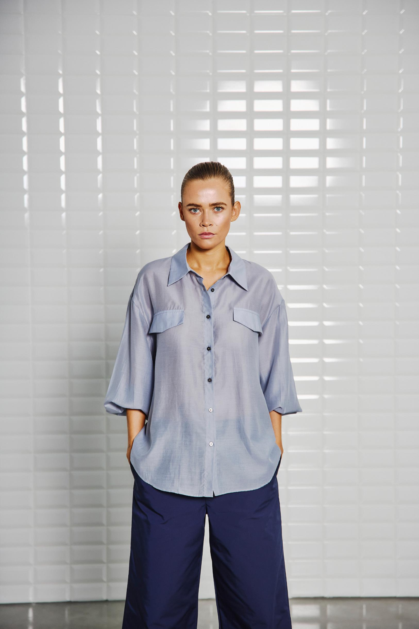 LENNON LS SHIRT - PACIFIC BLUE