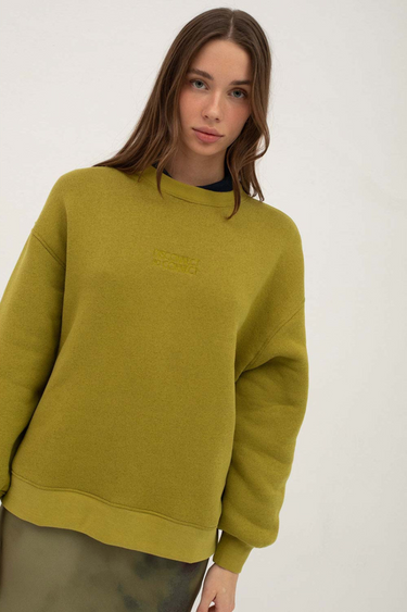 DISCONNECT OVERSIZED SWEATSHIRT - OLIVE