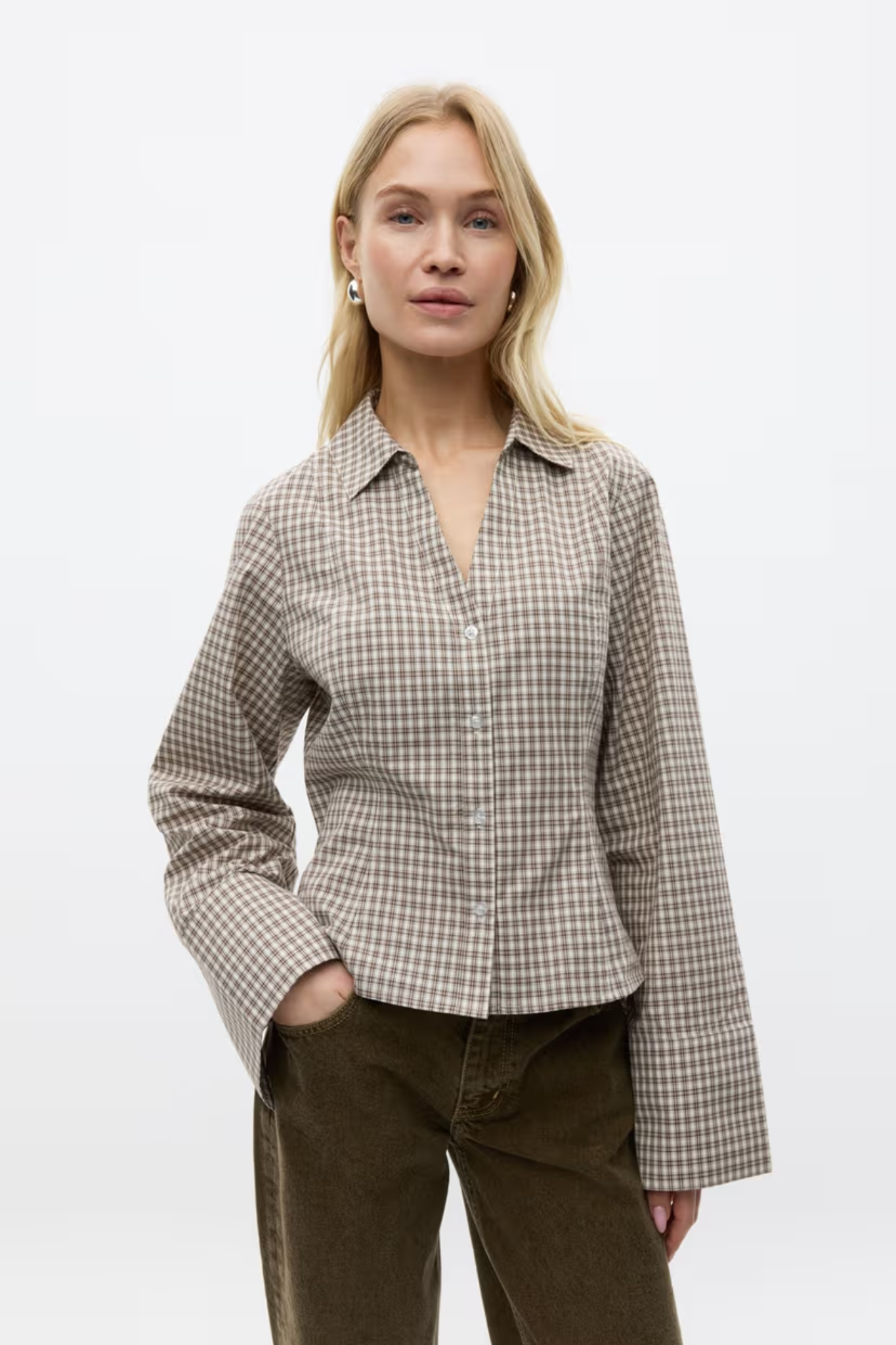 AGNESTA SHIRT CH - NEUTRAL CHECK
