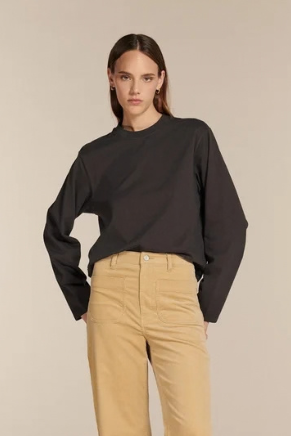 CARY LS TOP - TRUFFLE