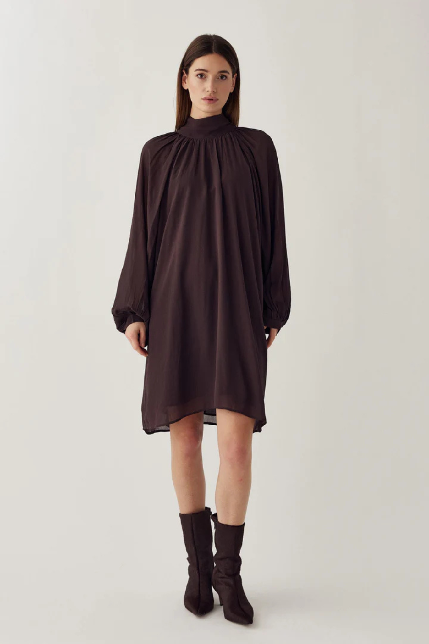 LORENIA DRESS - CHOCOLATE