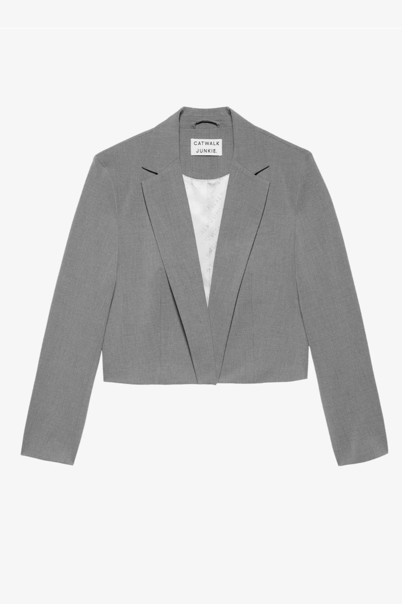 CROPPED BLAZER - LIGH GREY MELANGE