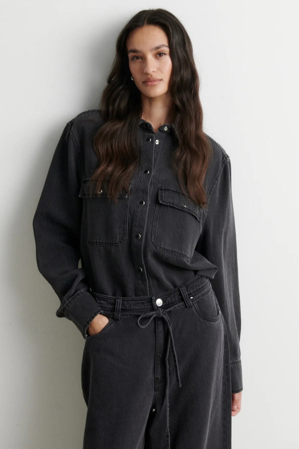 IRVANA DENIM SHIRT - PEWTER