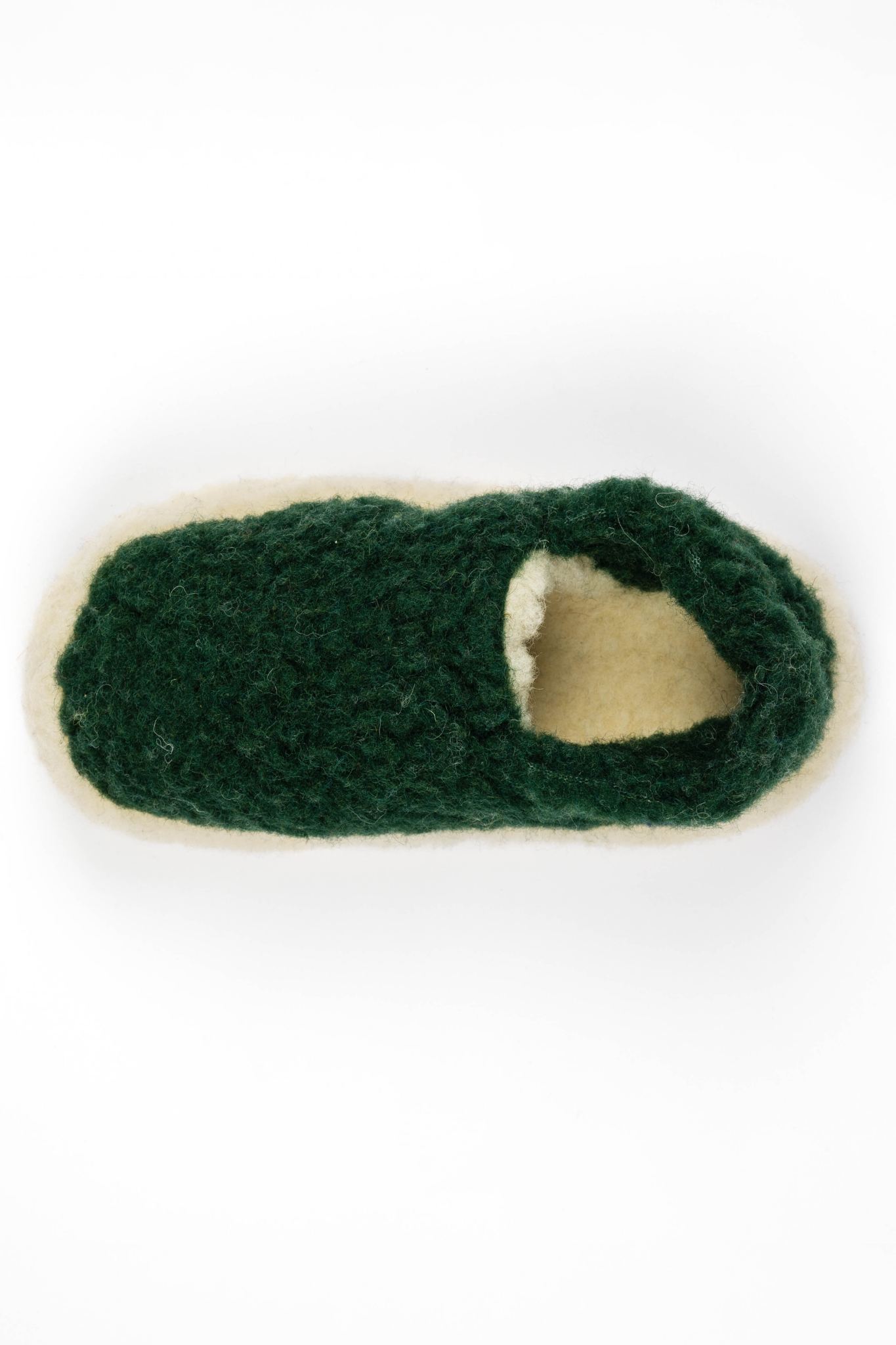 FULL WOOLLEN SLIDES - DARK GREEN