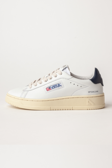 ADLM-NW05 - DALLAS LOW SNEAKERS IN LEATHER COLOR WHITE AND NAVY